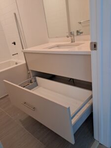 Alt=Custom floating bathroom vanity